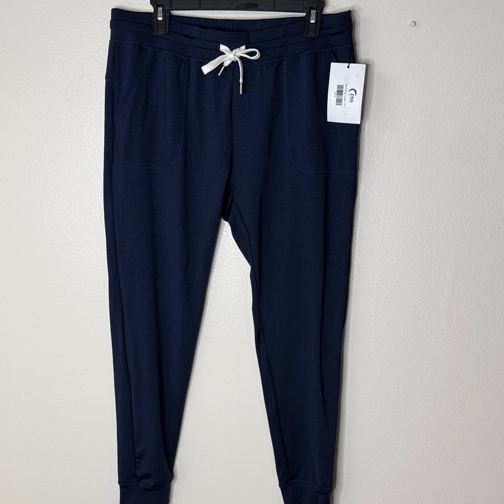 Zyia active Navy cozy Jogger Pants with Drawstring& pockets size XL